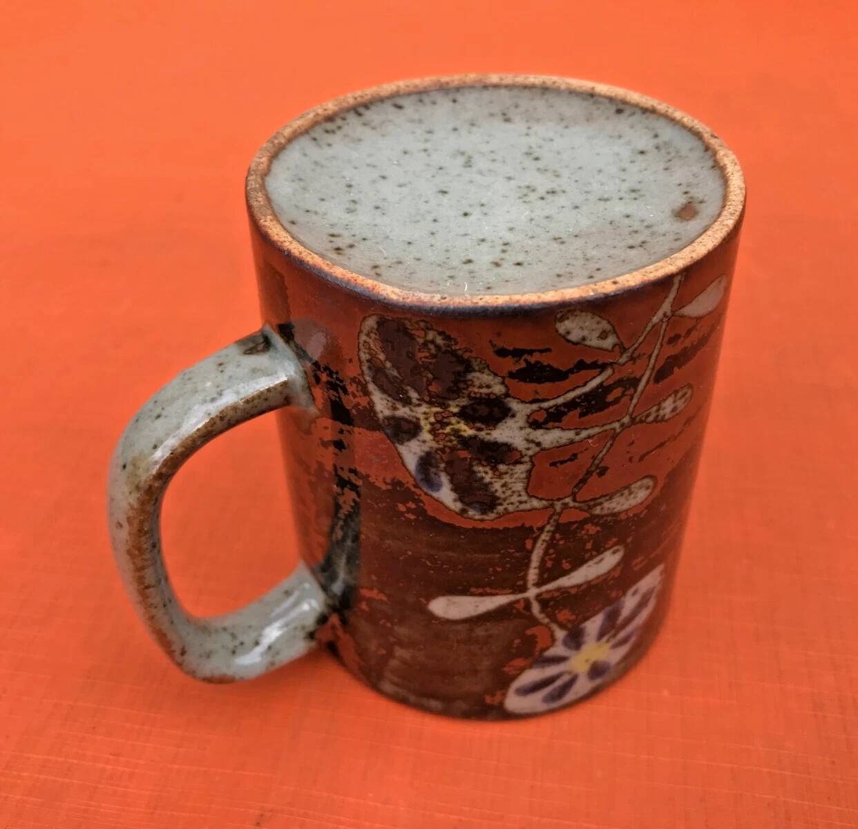 2 Cups / Mugs Glazed ceramic Floral decoration