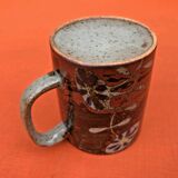 2 Cups / Mugs Glazed ceramic Floral decoration