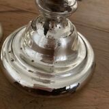 Pair of mercurized candle holders