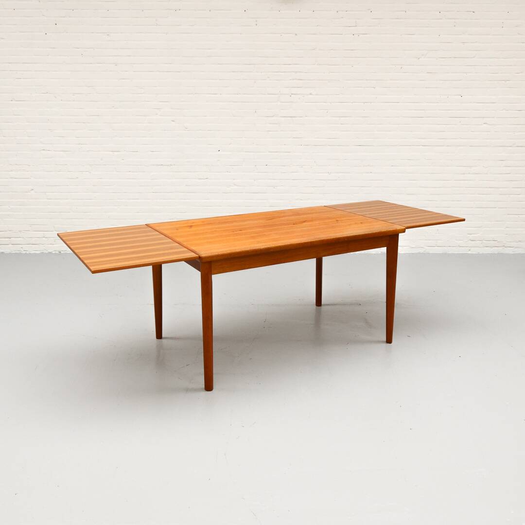 Table à manger extensible en teck danoise par brdr furbo années 1960