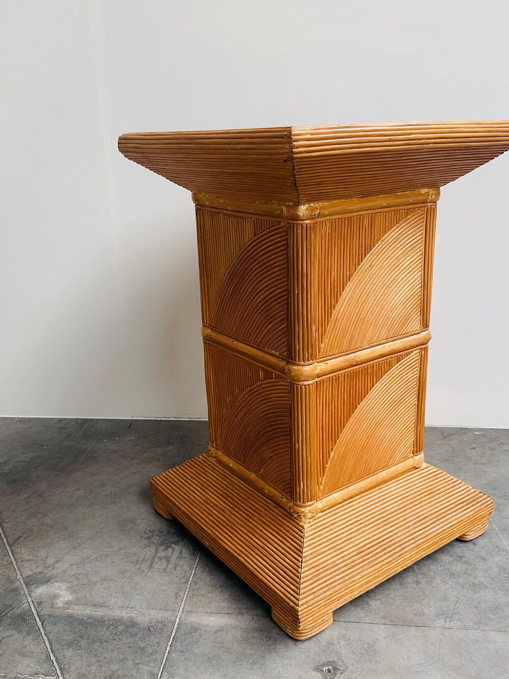 French split bamboo pedestal / plinth, 1970s