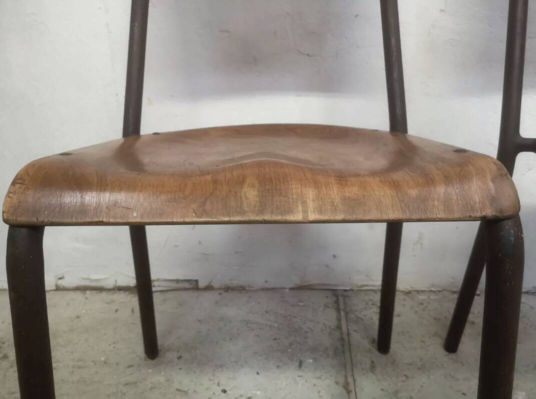 Pair of 1930 30 industrial factory workshop chairs