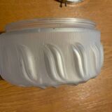 Art Deco pressed glass ceiling light by Lumisec