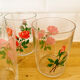 7 verres vintage fleuris