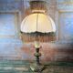 Antique brass lamp – Fringed lampshade