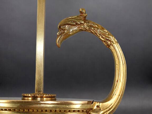 Bronze Gilt Bouillotte Lamp in Directoire Style "Lucien Gau"