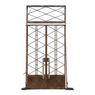 Art Deco wrought iron bedroom door, France, 1930
