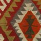 Red & Green Tribal Handmade Turkish Kilim Rug, 163x316Cm