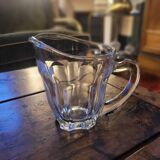 Thick moulded glass jug with ridges – France – 1950s–1960s