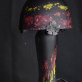 Marbled glass mushroom lamp