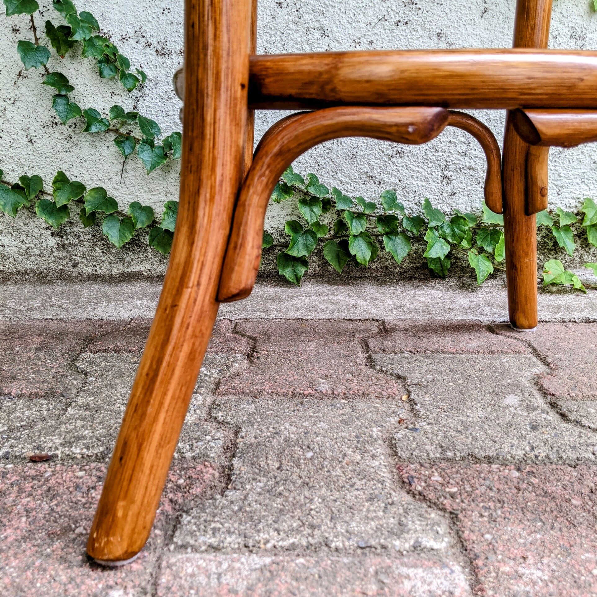 2 rattan and canning bar high chairs