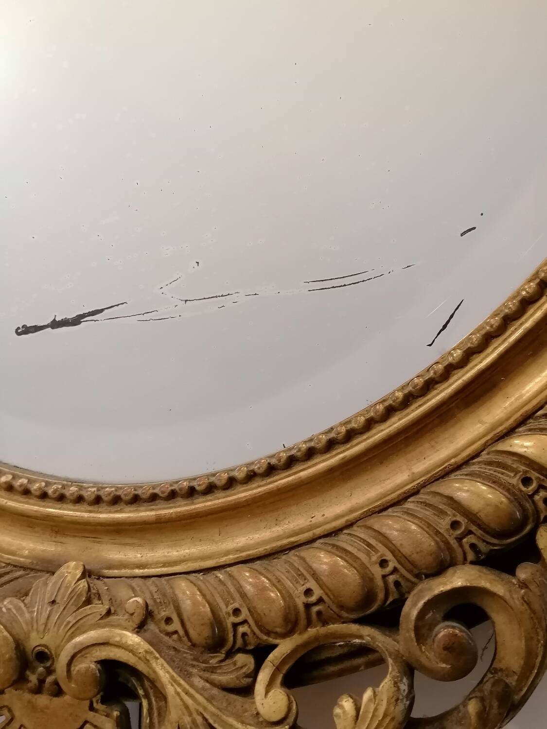 Louis XV style mirror in wood and gilded stucco, Napoleon III period