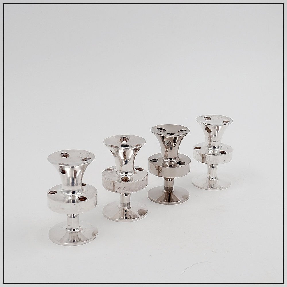 Set of 4 miniature candle holders by Erik Jörgensen, Denmark, 1950s.