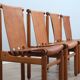 Set of 4 Ilmari Tapiovaara for La Permanente walnut & leather chairs 1960s