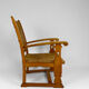 Gothic Art & Crafts armchair in oak and mulched seat, circa 1900