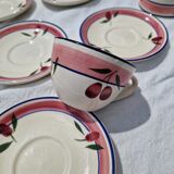 Set of 6 Antique Cups and Saucers