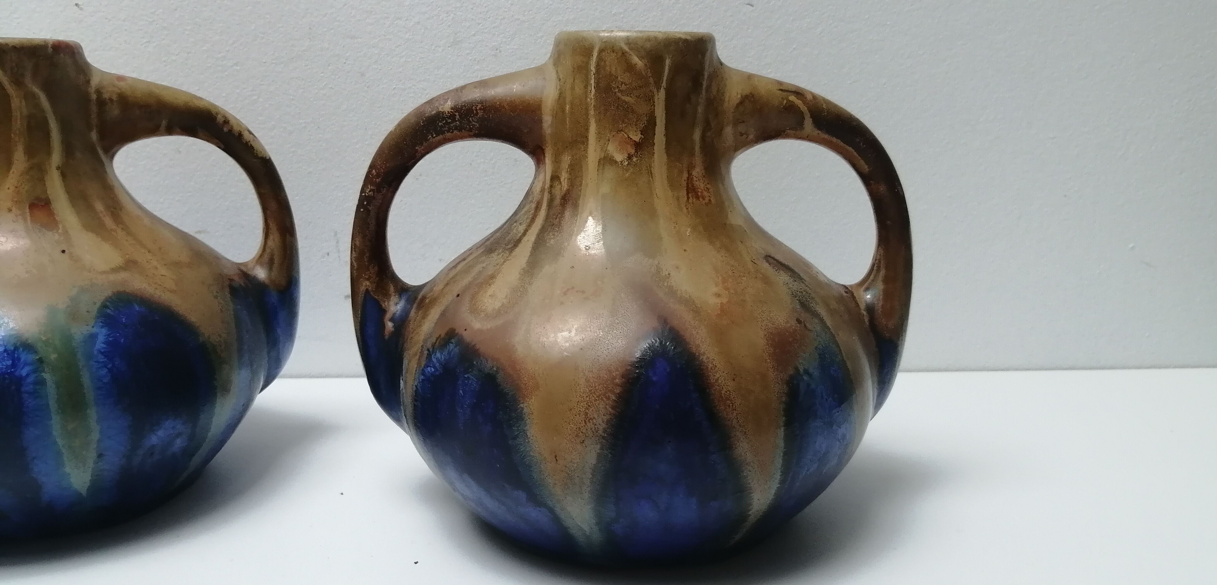 Pair of art deco vase in G. Méténier's Gannat sandstone