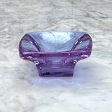 Vide-poche corolle en cristal violet
