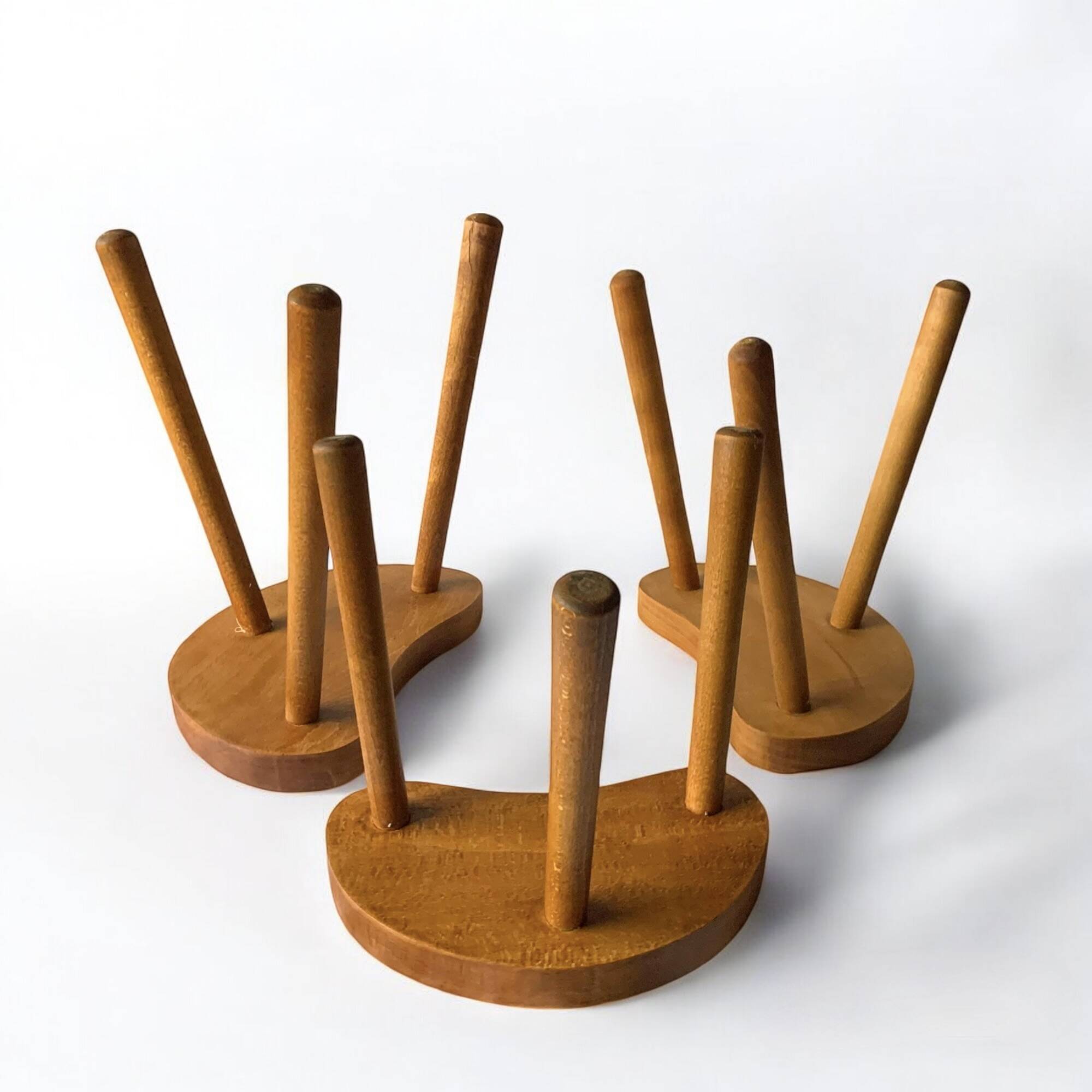 Trio de tables basses " haricot " en bois massif