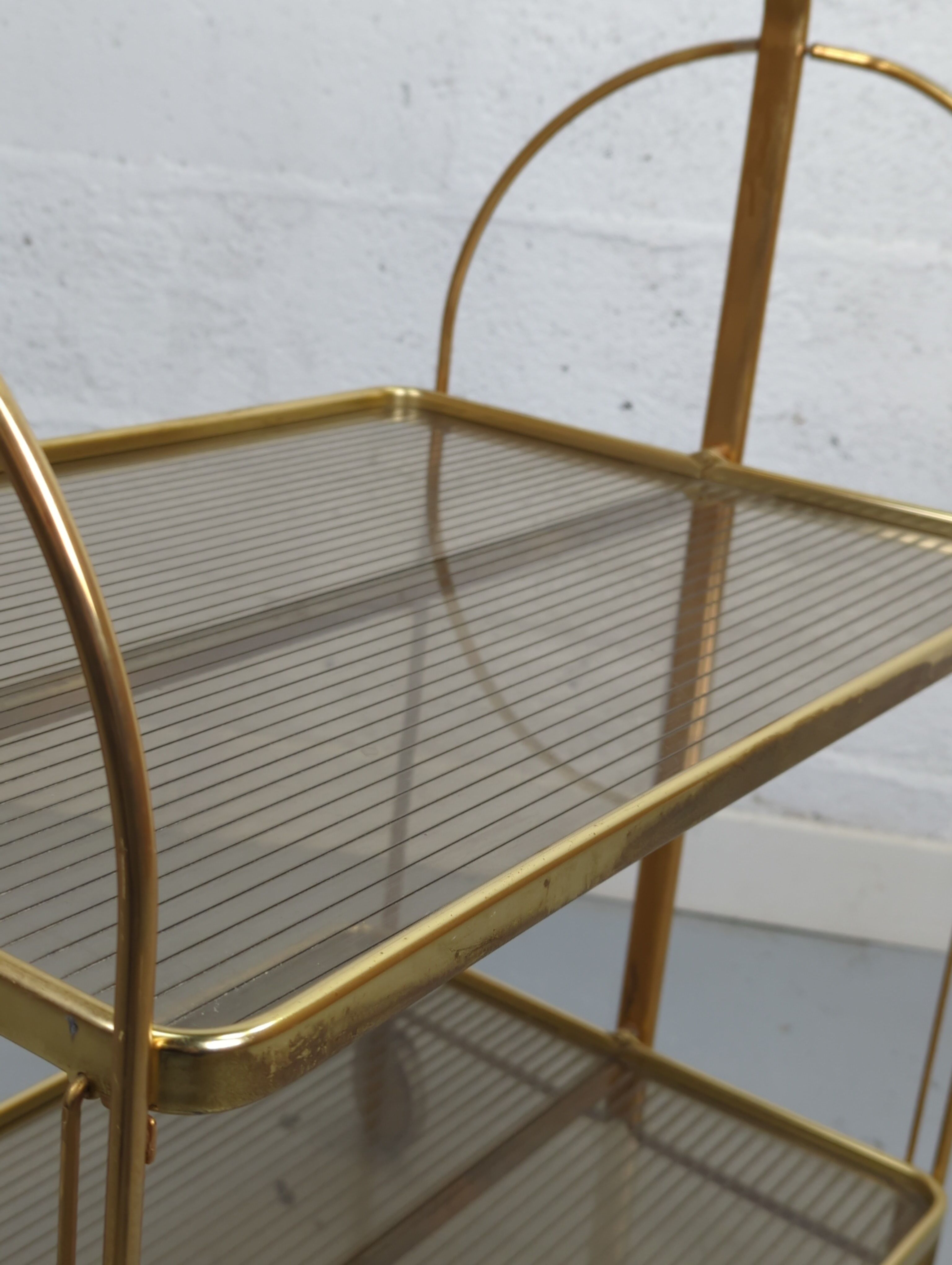 Vintage golden and plexi folding dessert circa 60s