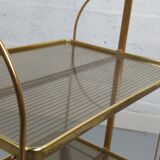 Desserte vintage doré et plexi pliante circa 1960