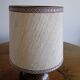 Vintage lamp 60s/70s foot glazed stoneware lampshade woven linen