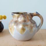 Art Nouveau pitcher in flamed stoneware, 20s
