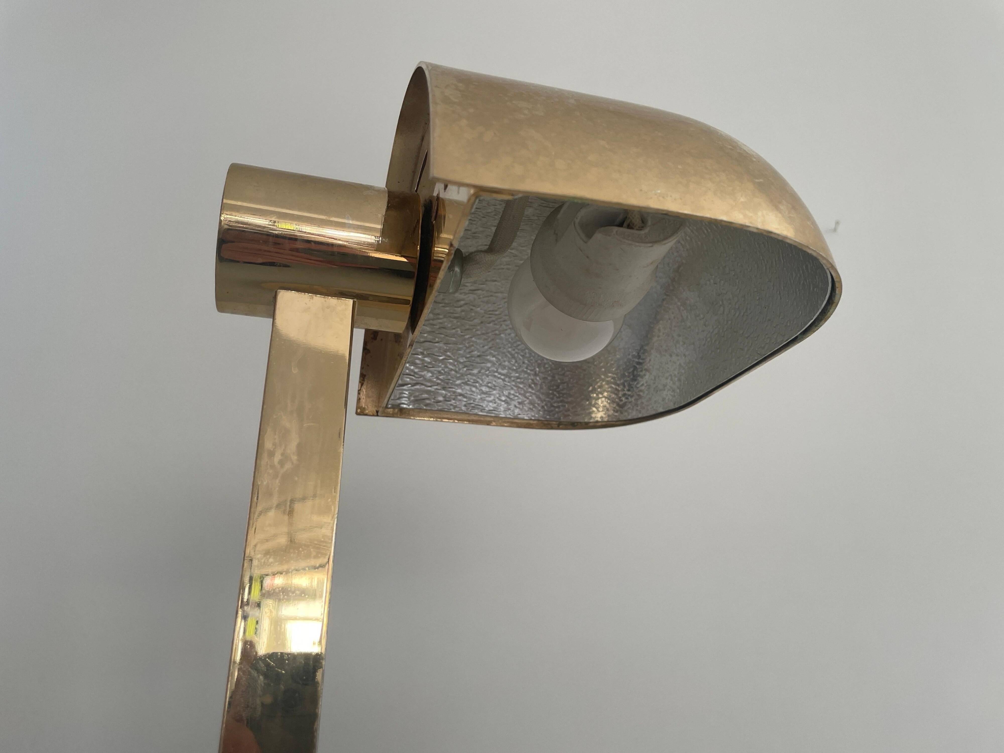 Large modernist desk lamp in brass by Hillebrand, 1960s, Germany.