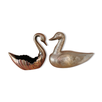 Set of 2 brass ducks