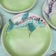Vintage ceramic service from Vallauris. Fish decor. 1960s.