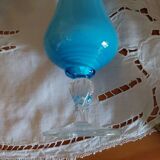 Soliflore en opaline bleu opalescente vintage