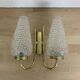 1950s brass and tulip Bubble wall lamp