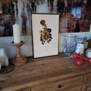 Vintage painting flowers wings of naturalized butterflies