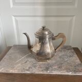 Antique Silver-Plated Metal Teapot Art Deco