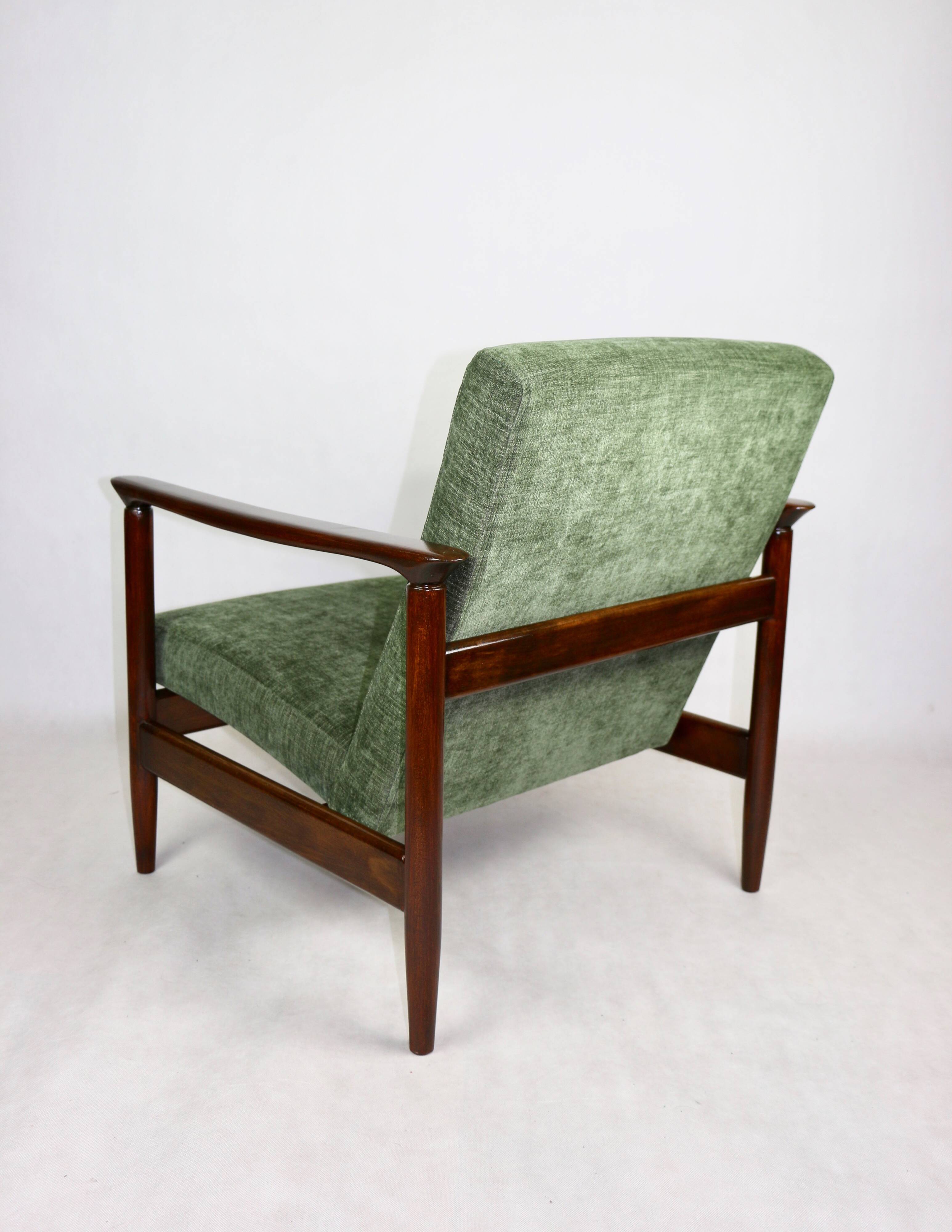 Green Olive GFM-142 Armchair by Edmund Homa, 1970s