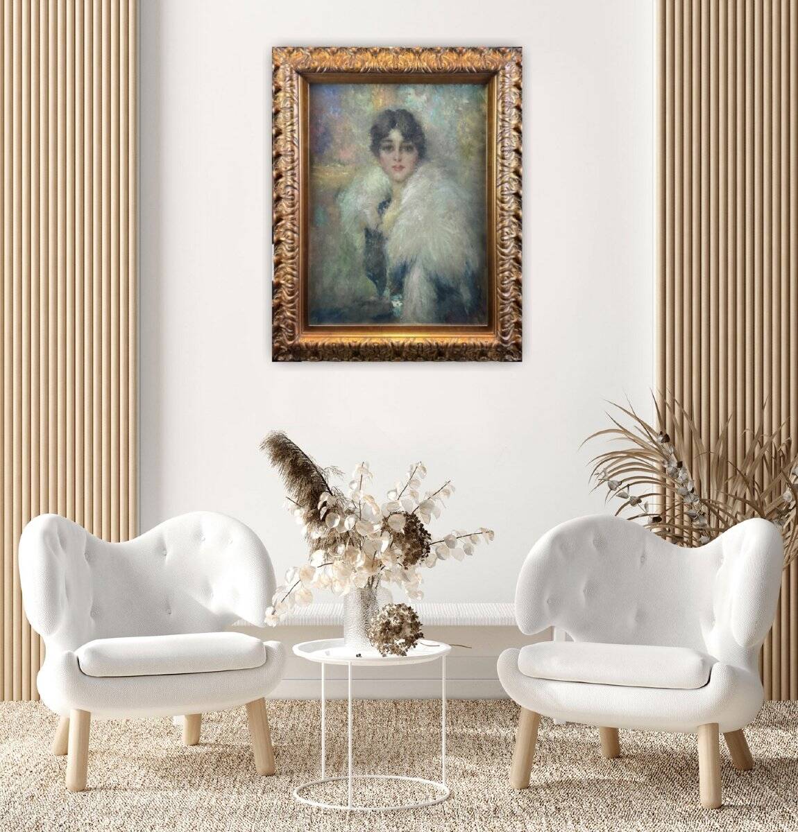 Oil painting on canvas, portrait of a young woman, Italy signed and dated 1917