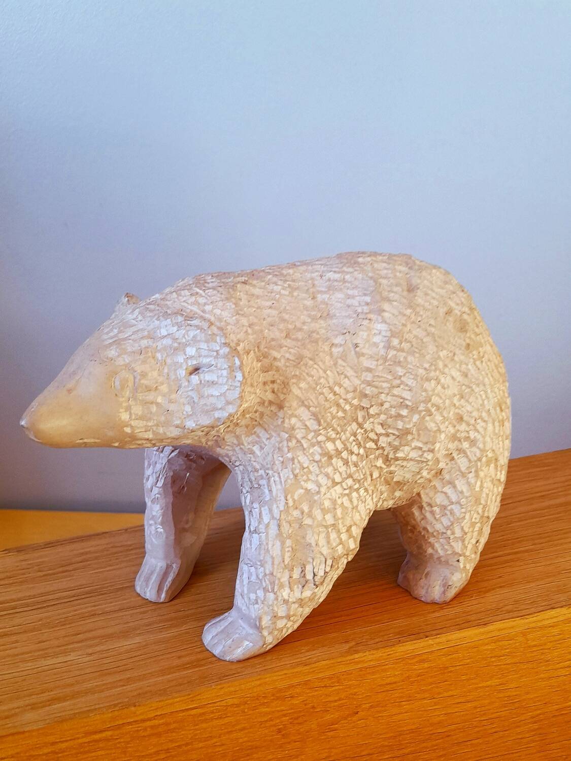 Stone bear sculpture, folk art