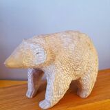 Stone bear sculpture, folk art