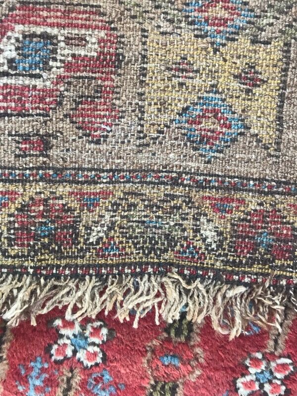 Old persian rug kurdish hallway  120 x 388 cm