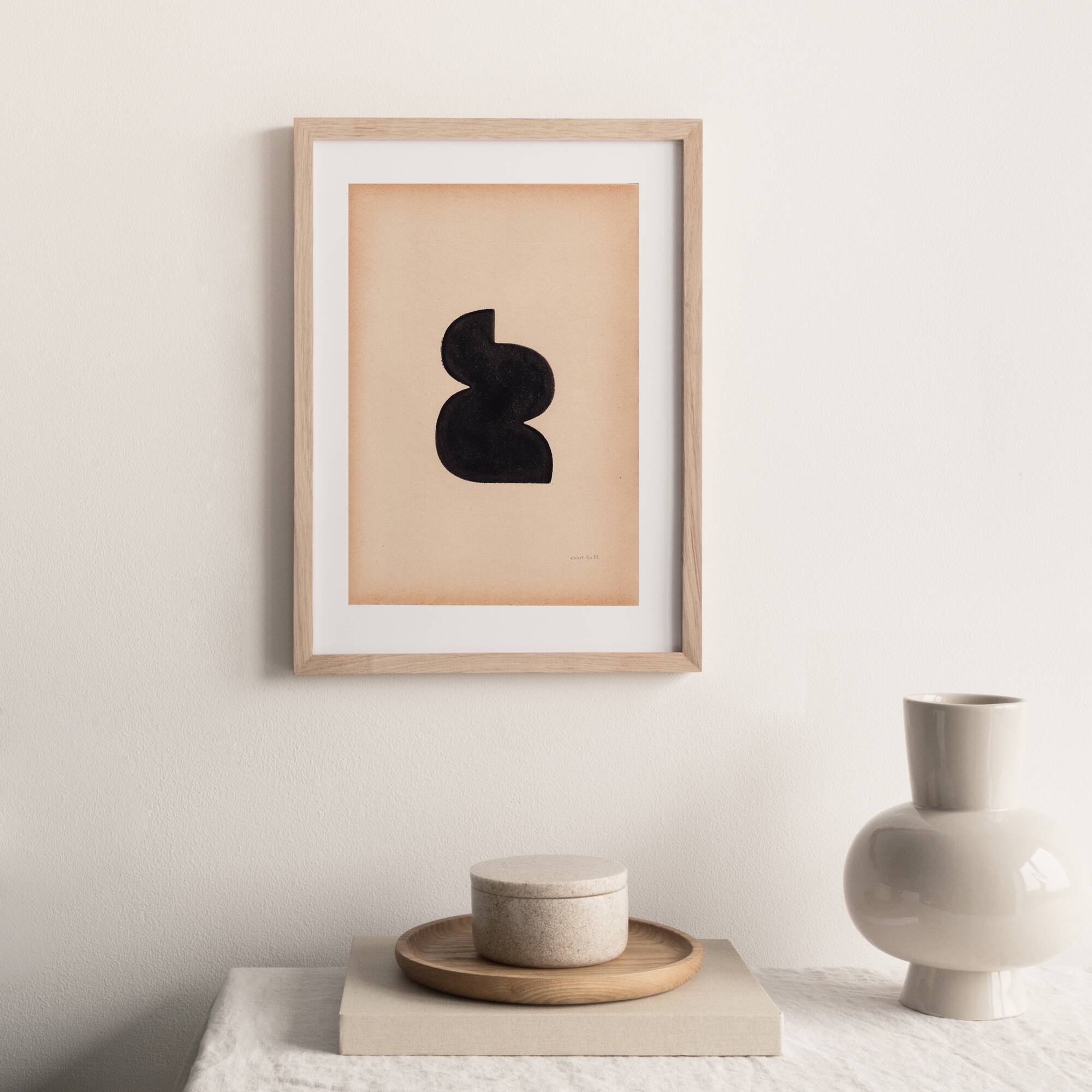 Painting on old paper - abstract painting M738 - signed Eawy