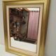 Rectangular mirror, gilded wood tower