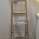 Vintage pine towel rack shelf ladder