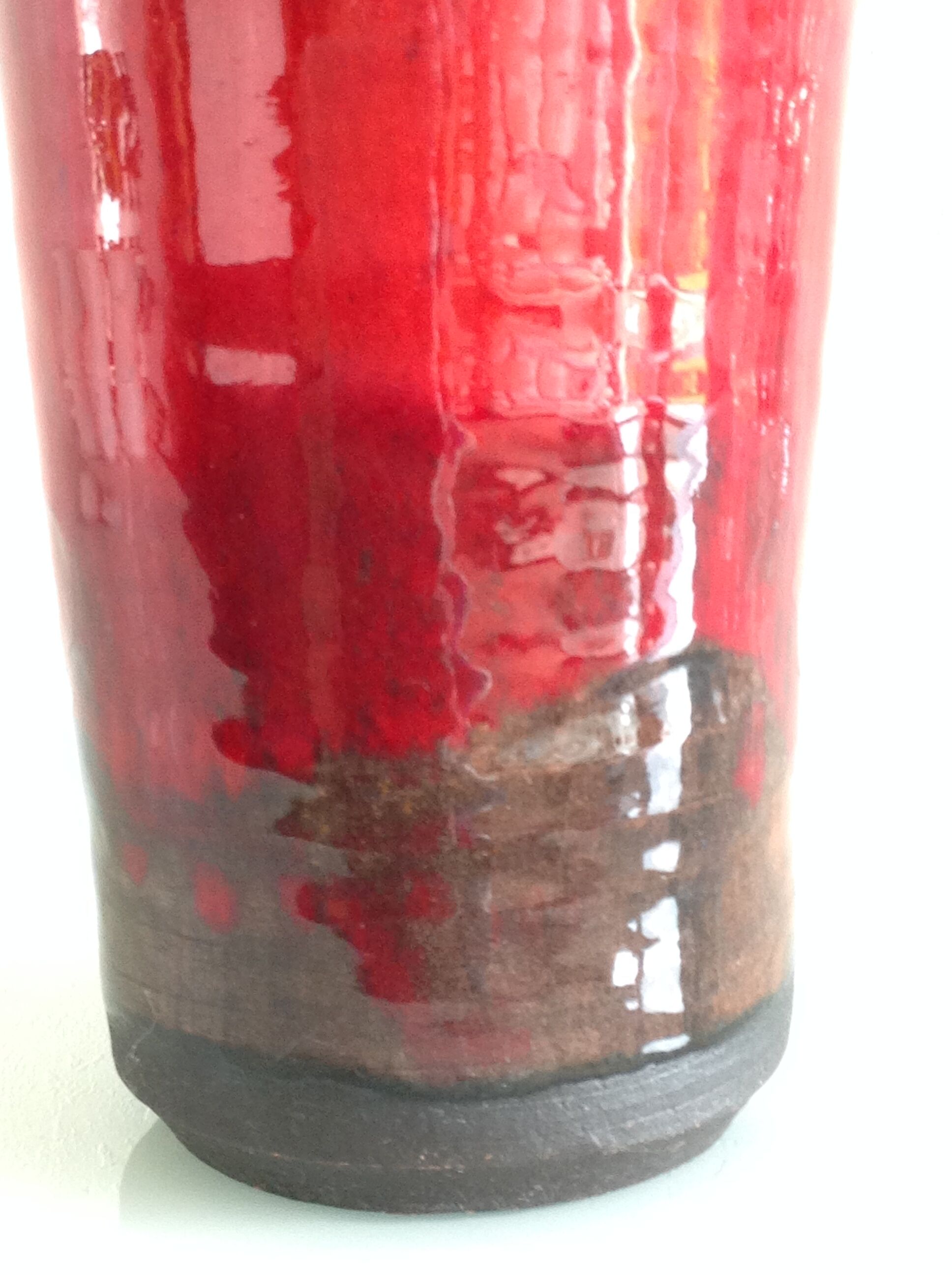 Pitcher in glazed red ceramic / vintag 60s-70s