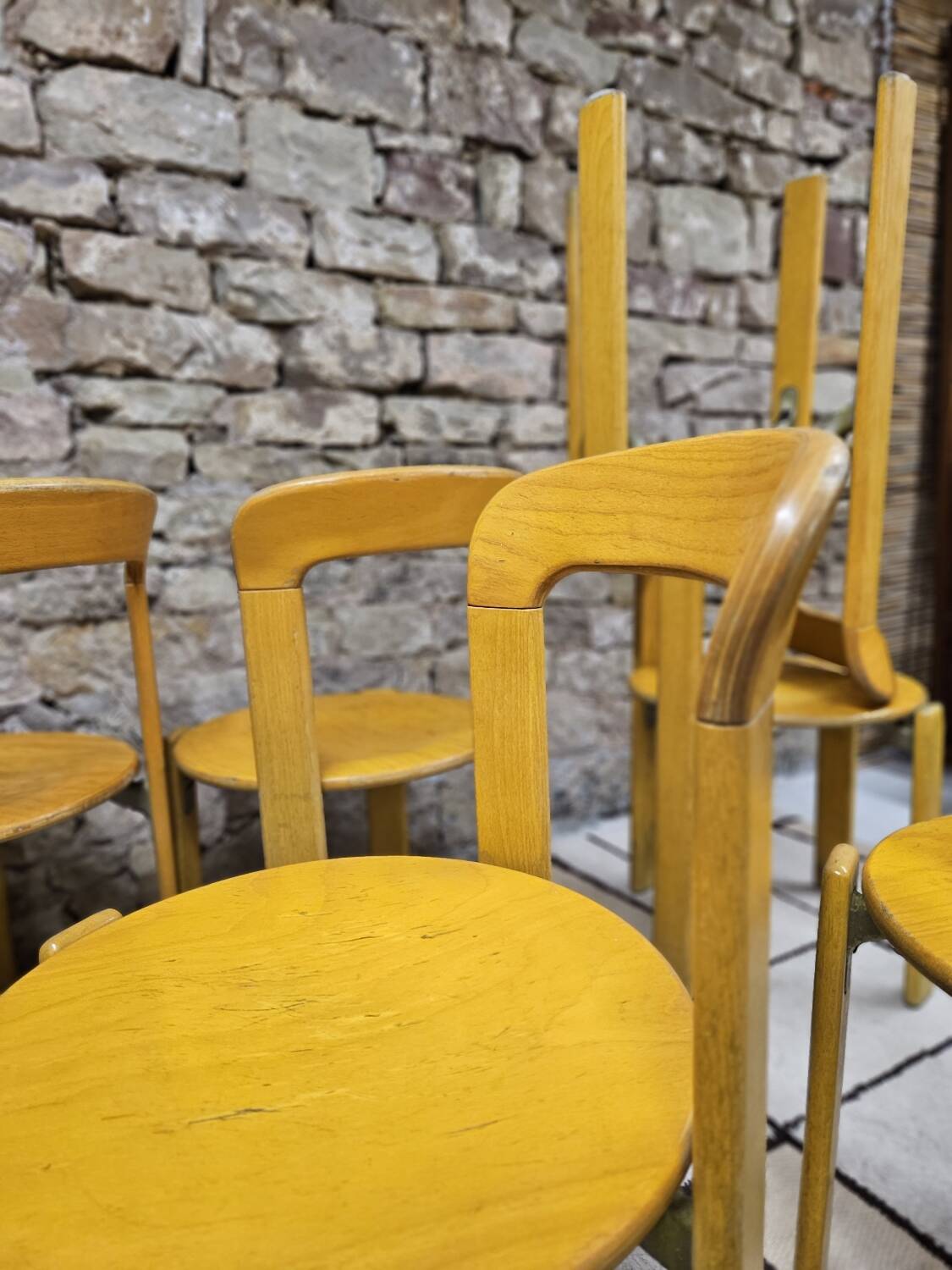 Lot of vintage bruno rey 1970" chairs