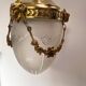 Suspension lamp in gilded bronze and frosted glass nineteenth century