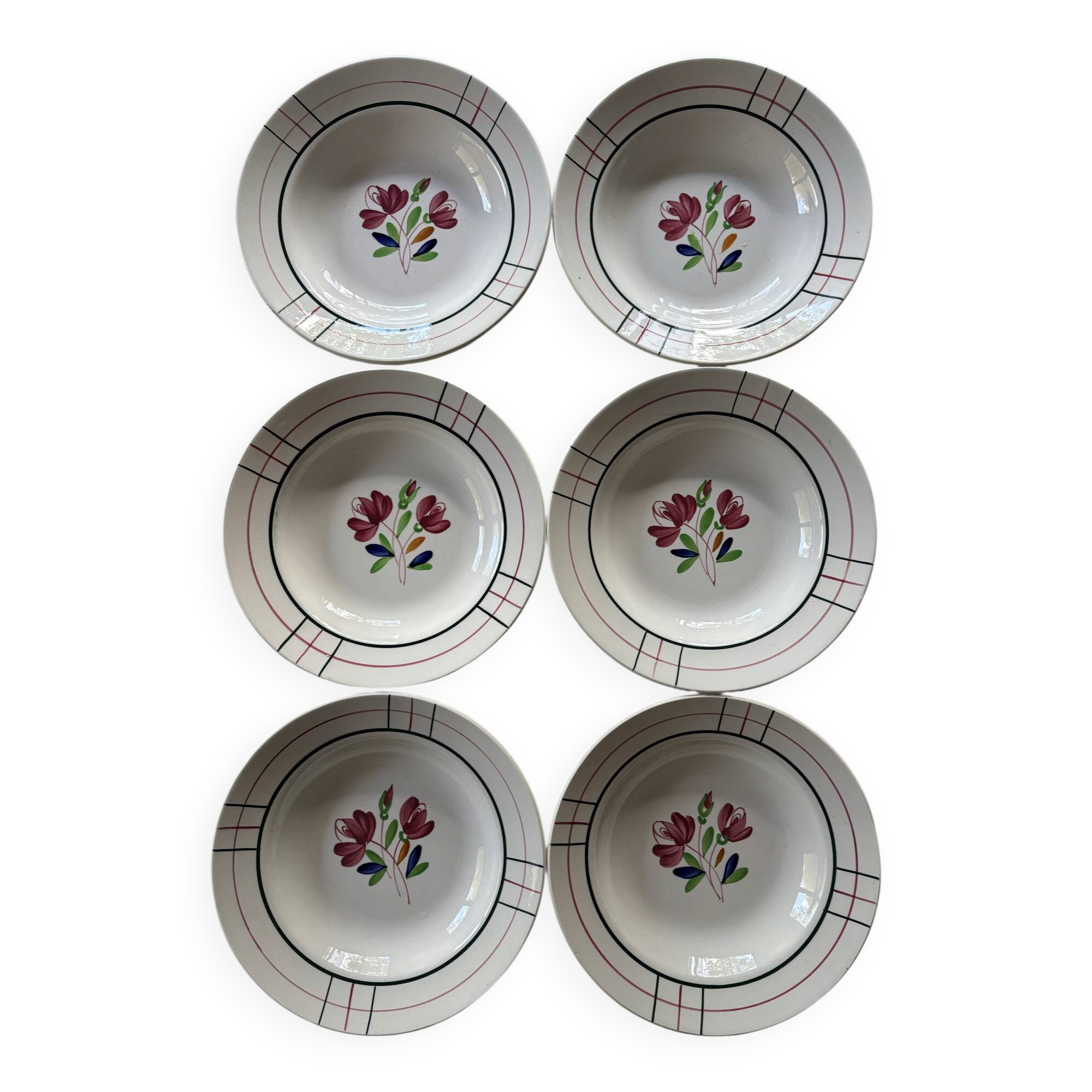 Assiettes creuses en porcelaine  Badonviller