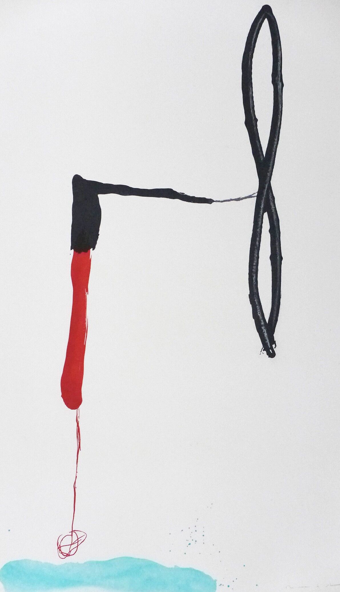 Original signed engraving Riera I Arago Jose Maria, Avión en ángulo sobre agua, 2010