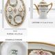 Coffee and tea service for two with its tray in Limoges porcelain.