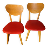 (Lot) 2 Vintage Chairs with Compass Legs 1960/1970
