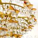 Lustre vintage exceptionnel en cristal style Murano orange, laiton, 5